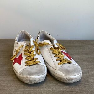 Women’s suede toe leather, snake print heel sneaker